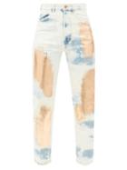 Matchesfashion.com Germanier - High-rise Metallic-paint Denim Jeans - Womens - Denim Multi