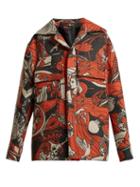 Matchesfashion.com Edward Crutchley - Wool Blend Jacquard Jacket - Womens - Orange Multi