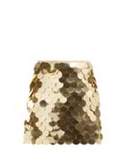 Matchesfashion.com Sara Battaglia - Sequinned Mini Skirt - Womens - Gold