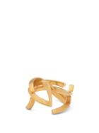 Matchesfashion.com Saint Laurent - Monogram Brass Ring - Womens - Gold