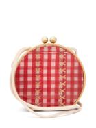 Matchesfashion.com Wai Wai - Jabuticaba Gingham Acetate & Rattan Bag - Womens - Red Multi