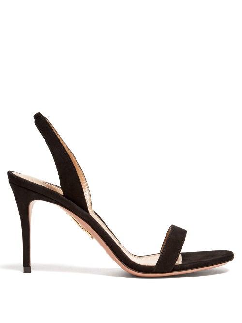 Matchesfashion.com Aquazzura - So Nude 85 Slingback Suede Sandals - Womens - Black