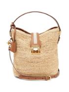 Matchesfashion.com Mark Cross - Murphy Leather-trimmed Raffia Bucket Bag - Womens - Beige Multi