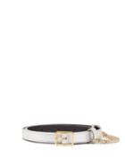 Matchesfashion.com Hillier Bartley - Chain-trimmed Metallic-leather Belt - Womens - Silver