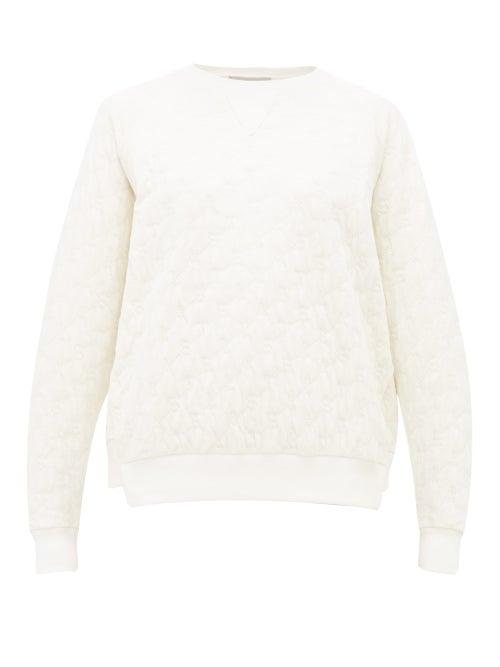 Matchesfashion.com Stella Mccartney - Monogram Quilted Cotton Sweatshirt - Womens - Ivory