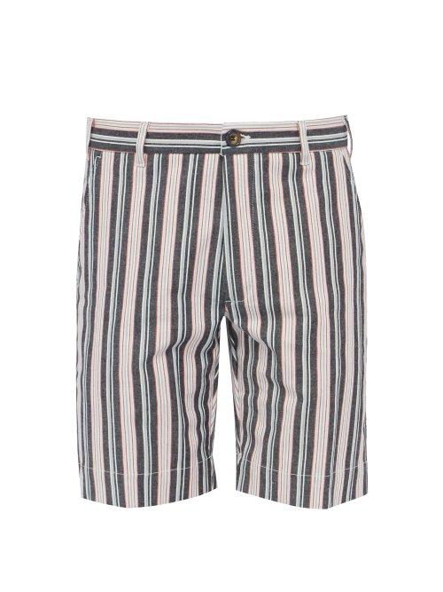 Matchesfashion.com J.w. Brine - New Chris Striped Cotton Blend Shorts - Mens - Blue