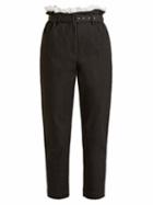 Matchesfashion.com Isa Arfen - Belted Tapered Leg Denim Cropped Trousers - Womens - Black