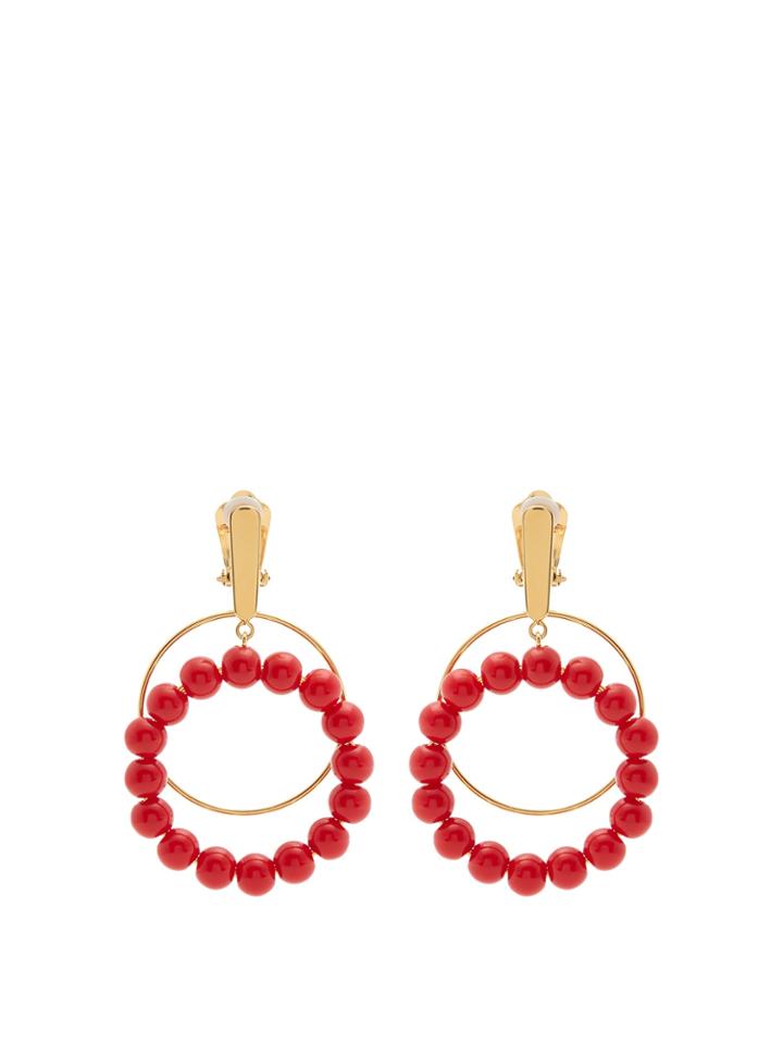 Marni Beaded Hoop Clip-on Earrings