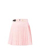Matchesfashion.com Charles Jeffrey Loverboy - Knife-pleated Cotton-twill Mini Wrap Skirt - Womens - Pink
