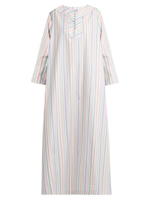 Matchesfashion.com Thierry Colson - Samia Striped Cotton Kaftan - Womens - Pink Stripe