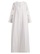 Matchesfashion.com Thierry Colson - Samia Striped Cotton Kaftan - Womens - Pink Stripe