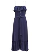 Matchesfashion.com Melissa Odabash - Kyla Ruffled Midi Dress - Womens - Navy