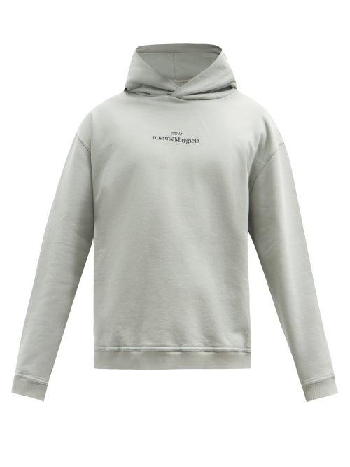 Matchesfashion.com Maison Margiela - Logo-embroidered Cotton-jersey Hooded Sweatshirt - Mens - Green