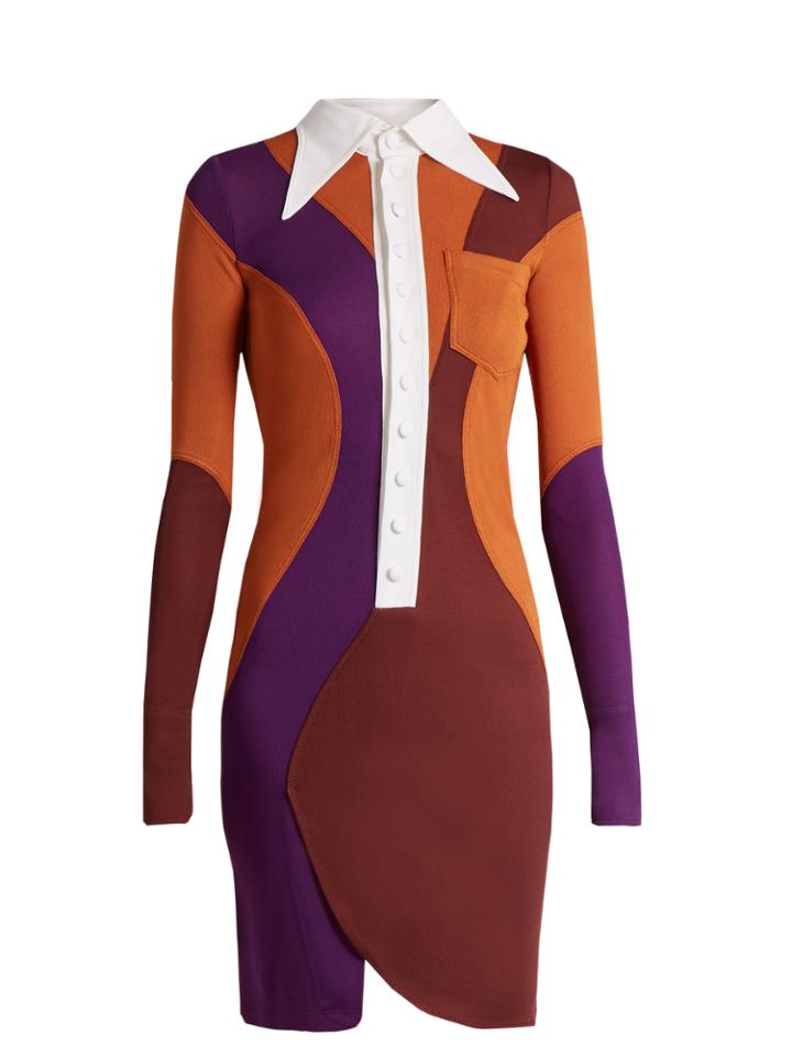 Givenchy Contrast-collar Jersey Mini Dress