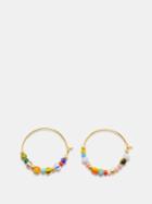 Anni Lu - Alaia Beaded 18kt Gold-plated Hoop Earrings - Womens - Multi