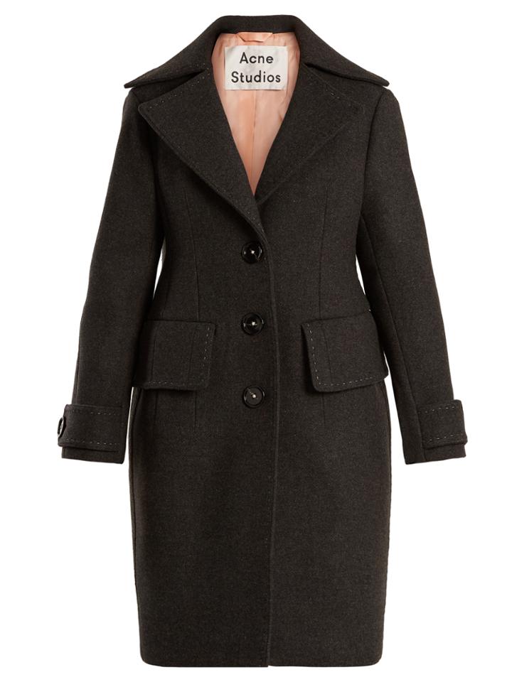 Acne Studios Cherl T Melton Single-breasted Wool Coat