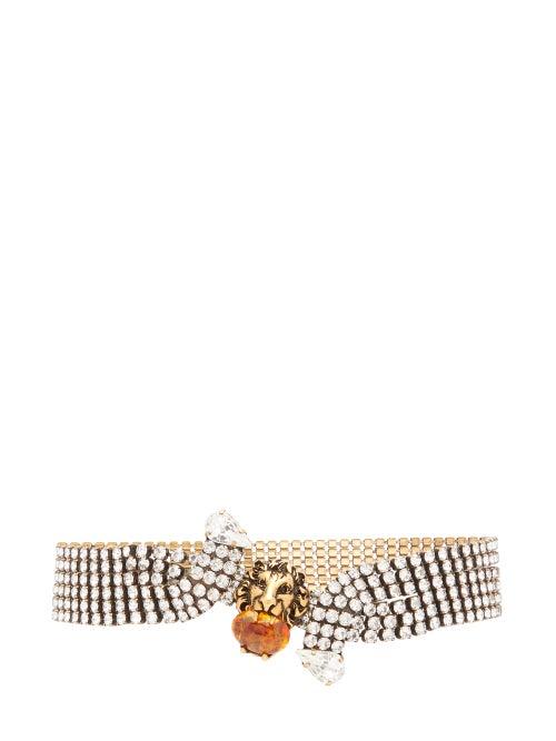 Matchesfashion.com Gucci - Lion Crystal-embellished Choker - Womens - Crystal
