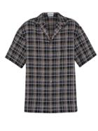 Matchesfashion.com Deveaux - Checked Short Sleeved Crepe Shirt - Mens - Black Multi