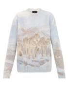 Matchesfashion.com Amiri - Wolf Pattern Sweater - Mens - Multi