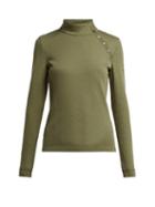 Matchesfashion.com Capranea - Stretch Jersey Mid Layer Top - Womens - Khaki