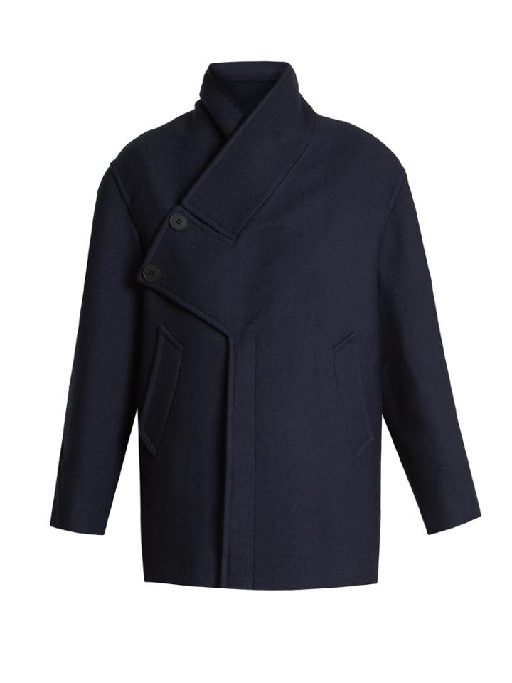 Stella Mccartney Linda Asymmetric-detail Wool-blend Coat