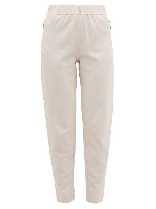 Matchesfashion.com Max Mara Leisure - Giambo Cotton Jersey Sweatpants - Womens - Ivory