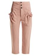 Matchesfashion.com Isabel Marant Toile - Weaver High Rise Cropped Trousers - Womens - Light Pink