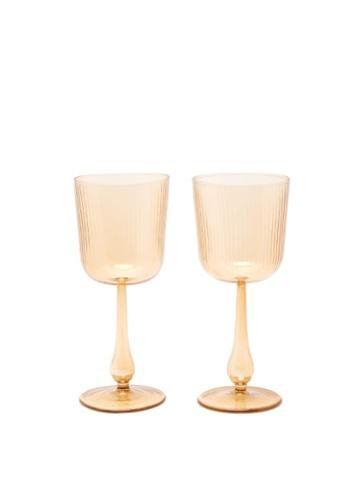 Matchesfashion.com R+d.lab X Lee Mathews - X Lee Mathews Set Of Two Luisa Wine Glasses - Yellow