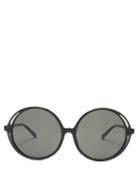 Matchesfashion.com Linda Farrow - Bianca Oversized Round Acetate Sunglasses - Womens - Black