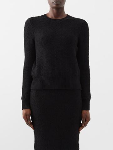 Bottega Veneta - Open-back Tweed Sweater - Womens - Black