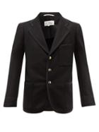 Maison Margiela - Grosgrain-trimmed Wool-blend Felt Blazer - Mens - Black