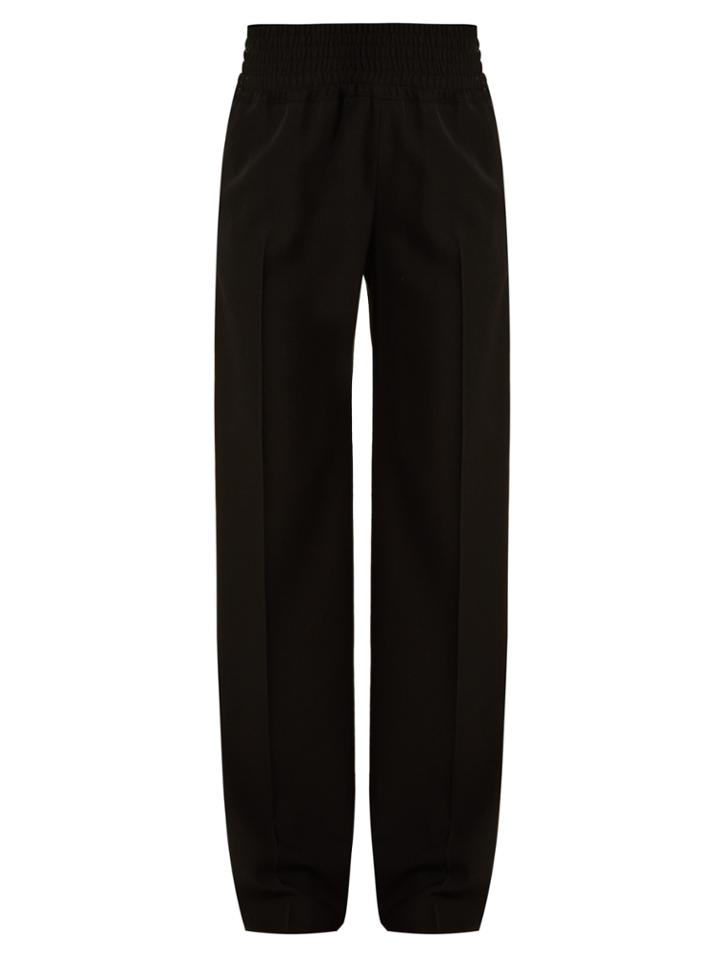 Givenchy Satin-striped Wide-leg Wool Trousers