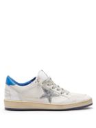 Matchesfashion.com Golden Goose - Ball Star Low Top Crackled Leather Trainers - Womens - Blue White