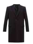 Matchesfashion.com Dolce & Gabbana - Single Breasted Wool Blend Twill Overcoat - Mens - Navy