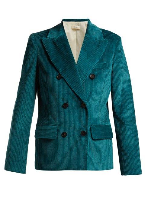 Matchesfashion.com Masscob - Lukas Double Breasted Corduroy Blazer - Womens - Blue