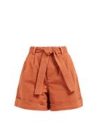 Matchesfashion.com See By Chlo - Contrast Stitch Wide Leg Denim Shorts - Womens - Light Brown