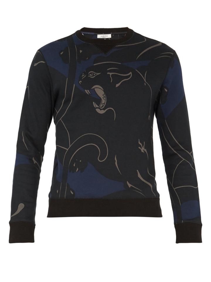Valentino Panther-print Cotton-blend Sweatshirt