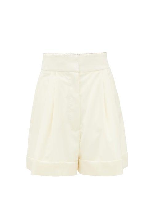 Matchesfashion.com Franoise - High-rise Crystal-trim Wool Shorts - Womens - Cream