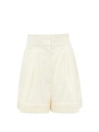 Matchesfashion.com Franoise - High-rise Crystal-trim Wool Shorts - Womens - Cream