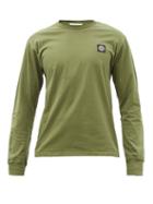 Stone Island - Logo-patch Cotton-jersey Long-sleeved T-shirt - Mens - Green