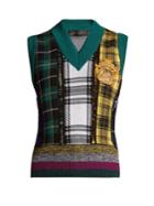Versace Tartan Intarsia Wool Sweater