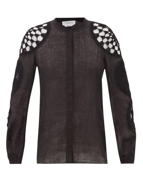 Gabriela Hearst - Chela Embroidered Linen-blend Blouse - Womens - Black