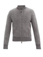 Matchesfashion.com Iris Von Arnim - Ace Brushed-cashmere Bomber Jacket - Mens - Grey