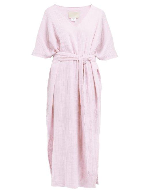 Matchesfashion.com Anaak - Kai Tie Waist Cotton Kaftan - Womens - Pink