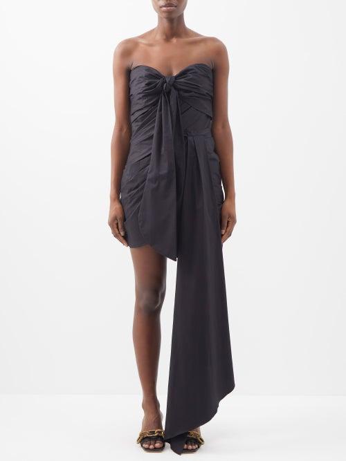 Johanna Ortiz - Soak Up The Sun Cotton-blend Poplin Mini Dress - Womens - Black