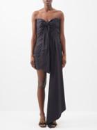 Johanna Ortiz - Soak Up The Sun Cotton-blend Poplin Mini Dress - Womens - Black