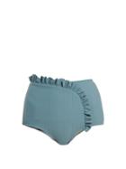 Matchesfashion.com Made By Dawn - Arc Ruffle Trimmed Bikini Briefs - Womens - Light Blue