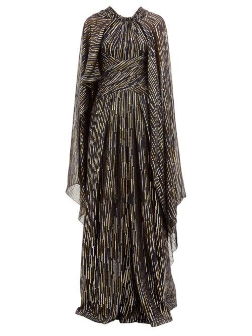 Matchesfashion.com Peter Pilotto - Lam Fil-coup Silk-blend Georgette Gown - Womens - Black