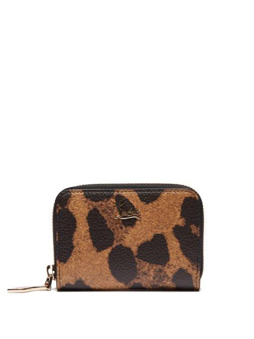 Matchesfashion.com Christian Louboutin - Panettone Leopard Print Leather Coin Purse - Womens - Leopard