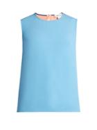 Diane Von Furstenberg Sleeveless Crepe And Satin Top